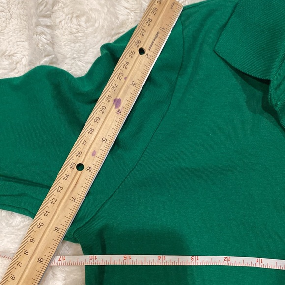 Lauren Ralph Lauren cotton green blouse with 3/4 sleeves, 1/4 button up size M - Picture 8 of 9